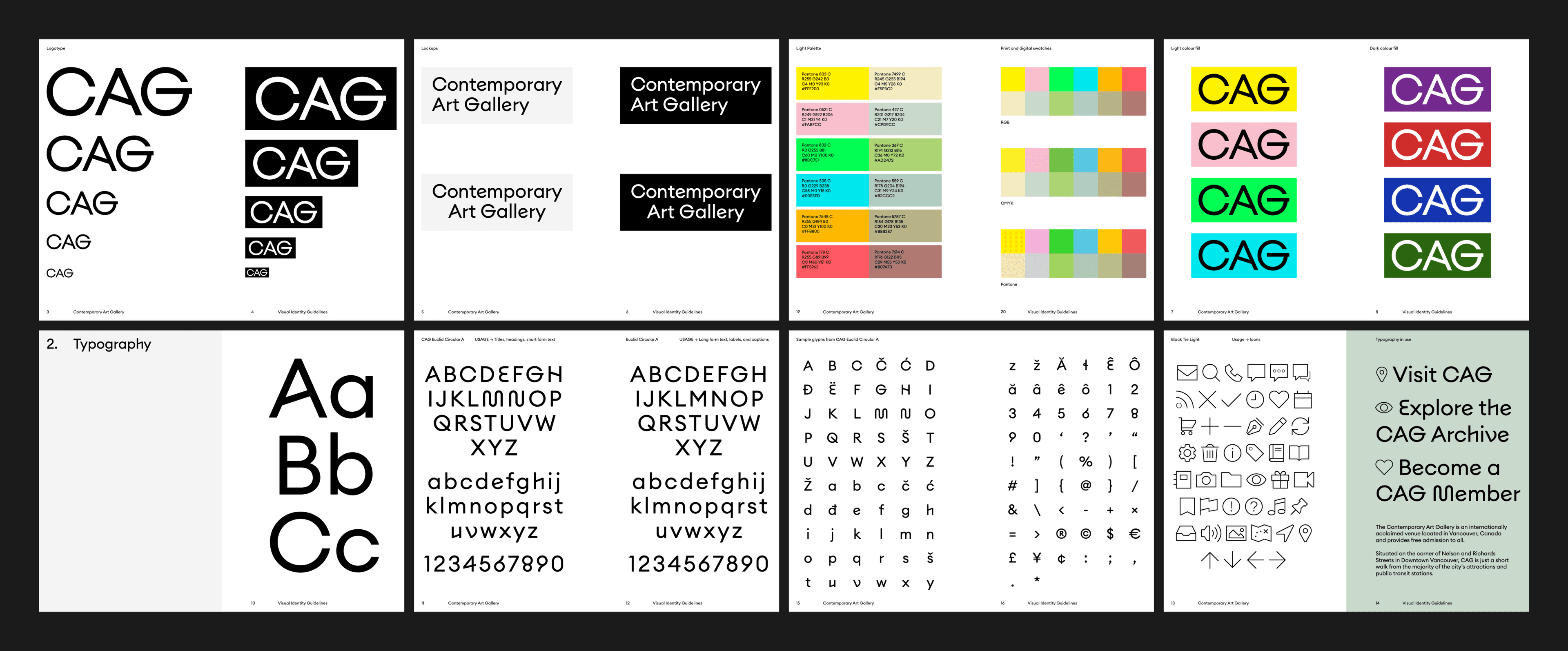 CAG visual identity guide by Post Projects